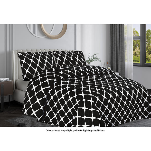 Vanme Carey 3 Piece Printed Quilt Set, Printed Coverlet Bed Set, Elegant Quilt with Design on Both Sides, 1 Quilt Coverlet and 2 Pillow Shams,